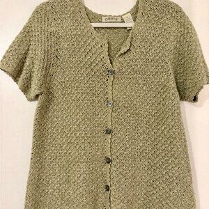 Vintage Orvis Green Button Up Sweater